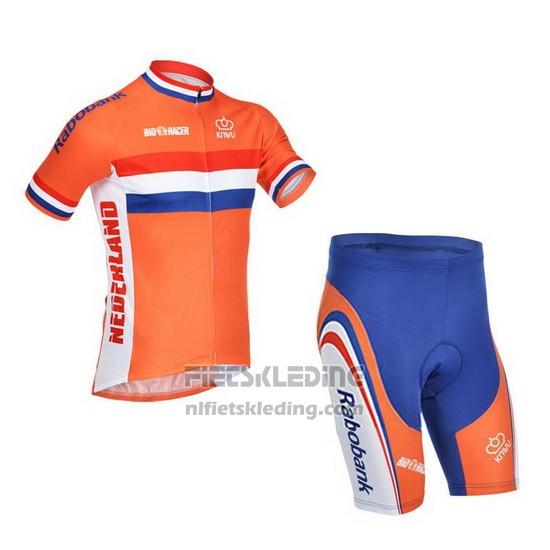 2013 Fietskleding Nederland Wit en Oranje Korte Mouwen en Koersbroek